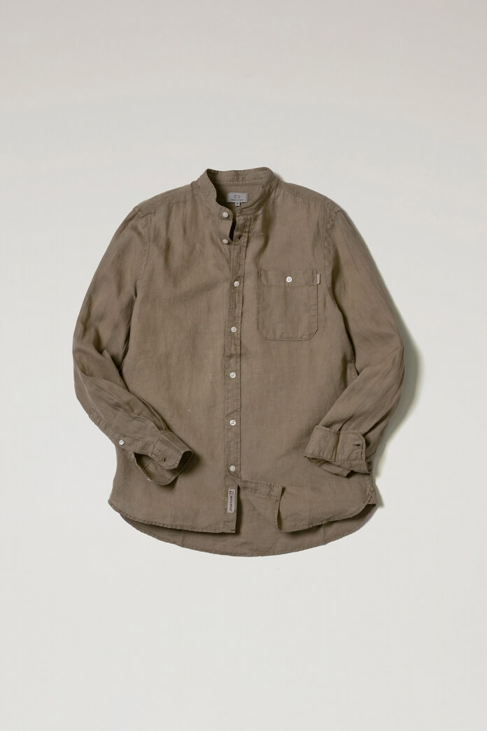 BAND COLLAR LINEN SHIRT