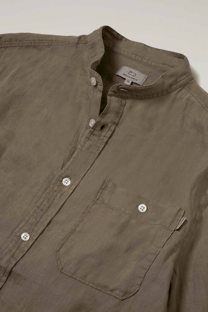 BAND COLLAR LINEN SHIRT