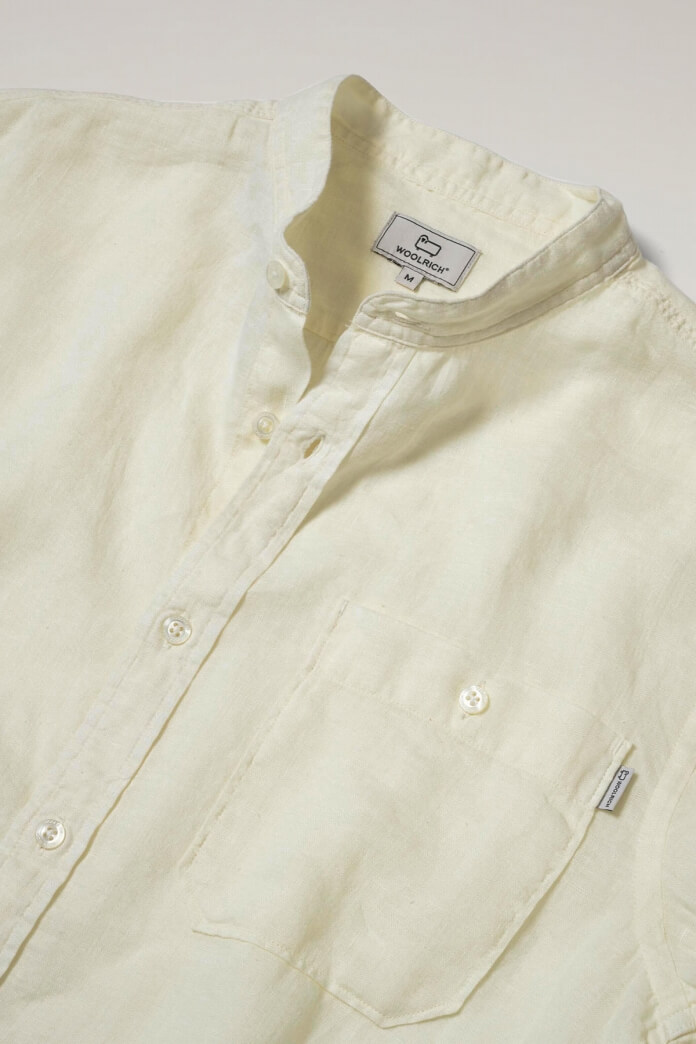 BAND COLLAR LINEN SHIRT