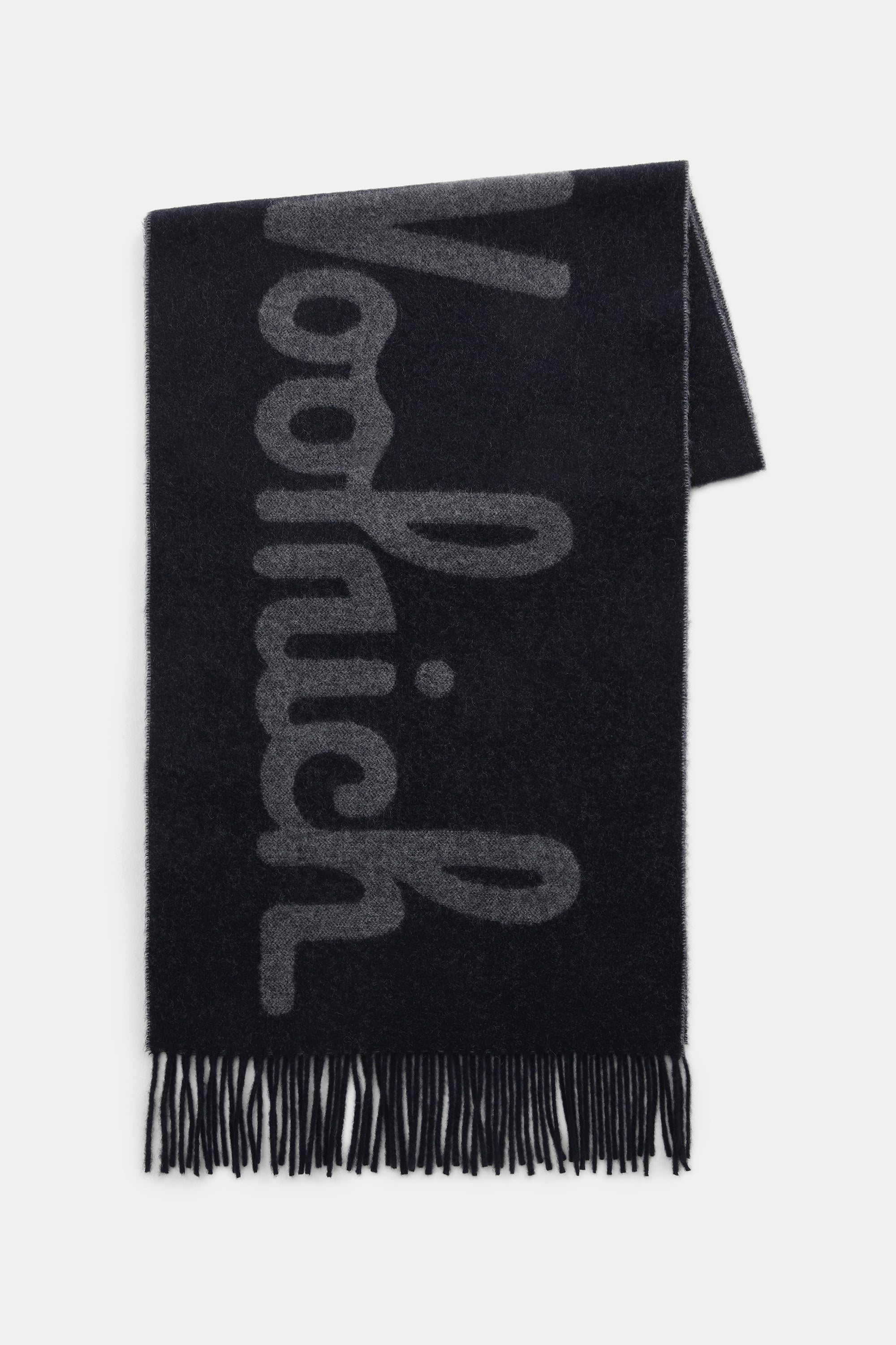 SOLID WOVEN LOGO SCARF