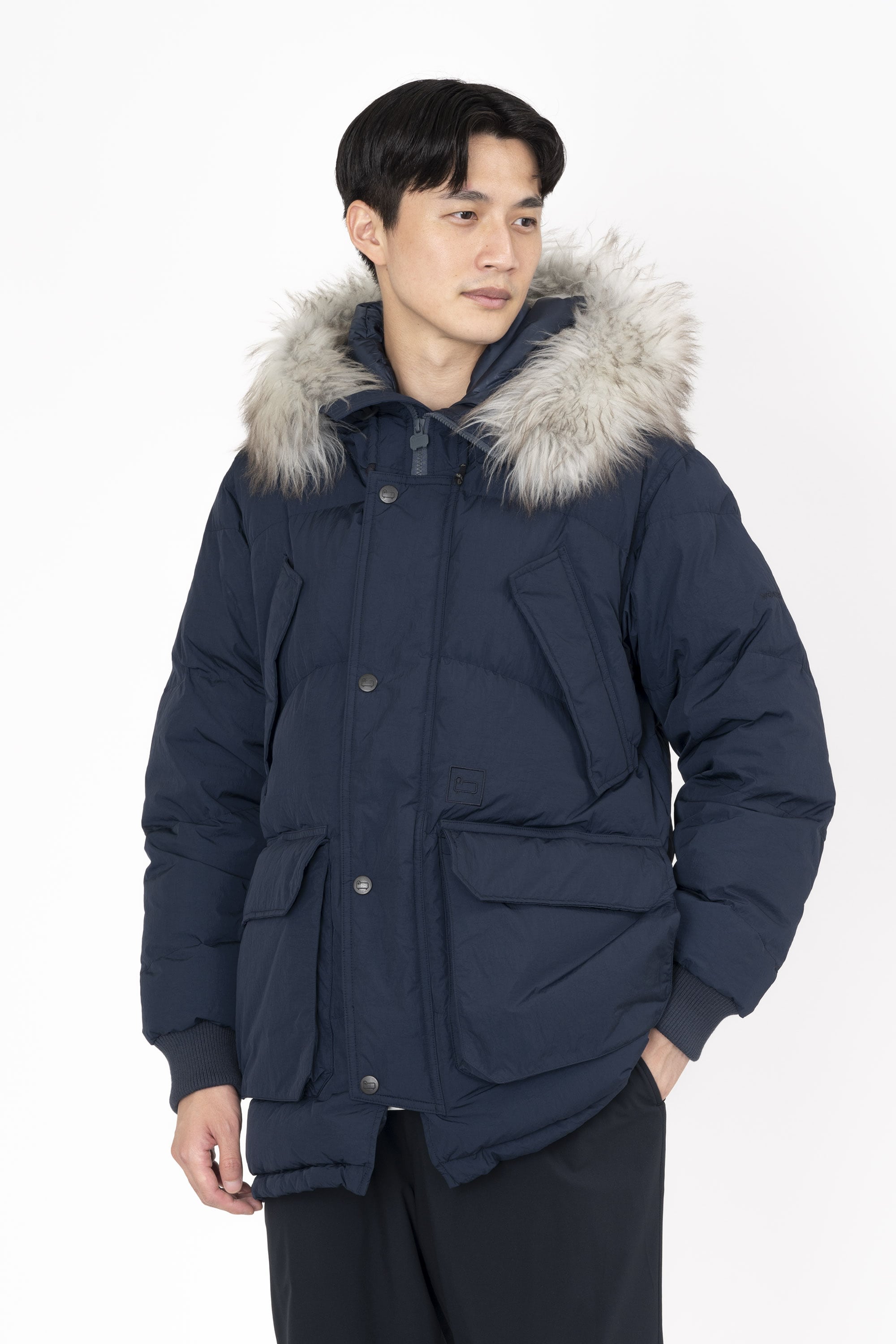 80s USA製 Woolrichウールリッチ ナイロン 肉厚ダウンベストグレー