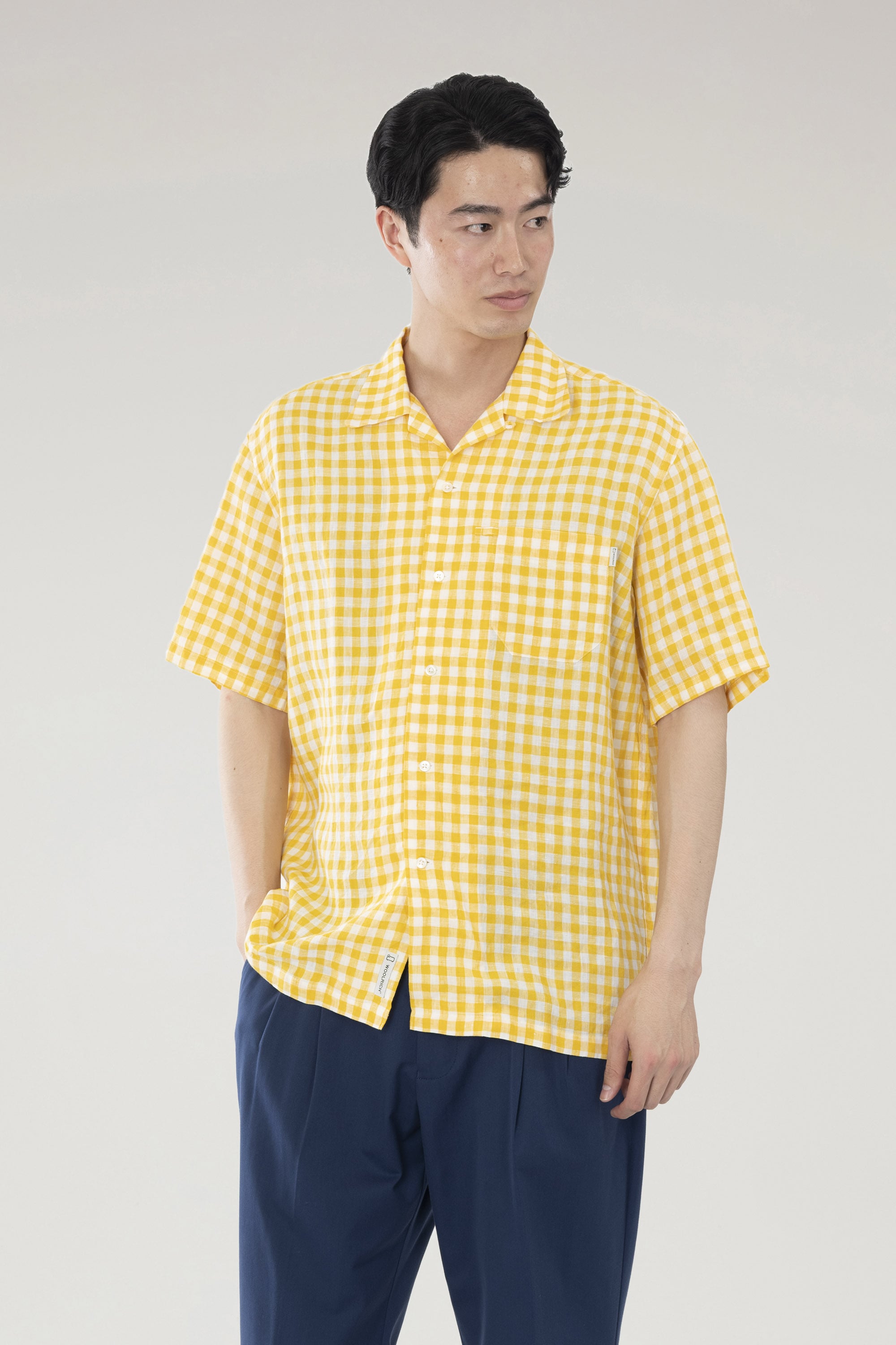SHORT SLEEVE GINGHAM CHECK OPEN COLLAR SHIRT｜WOOLRICH（ウール 