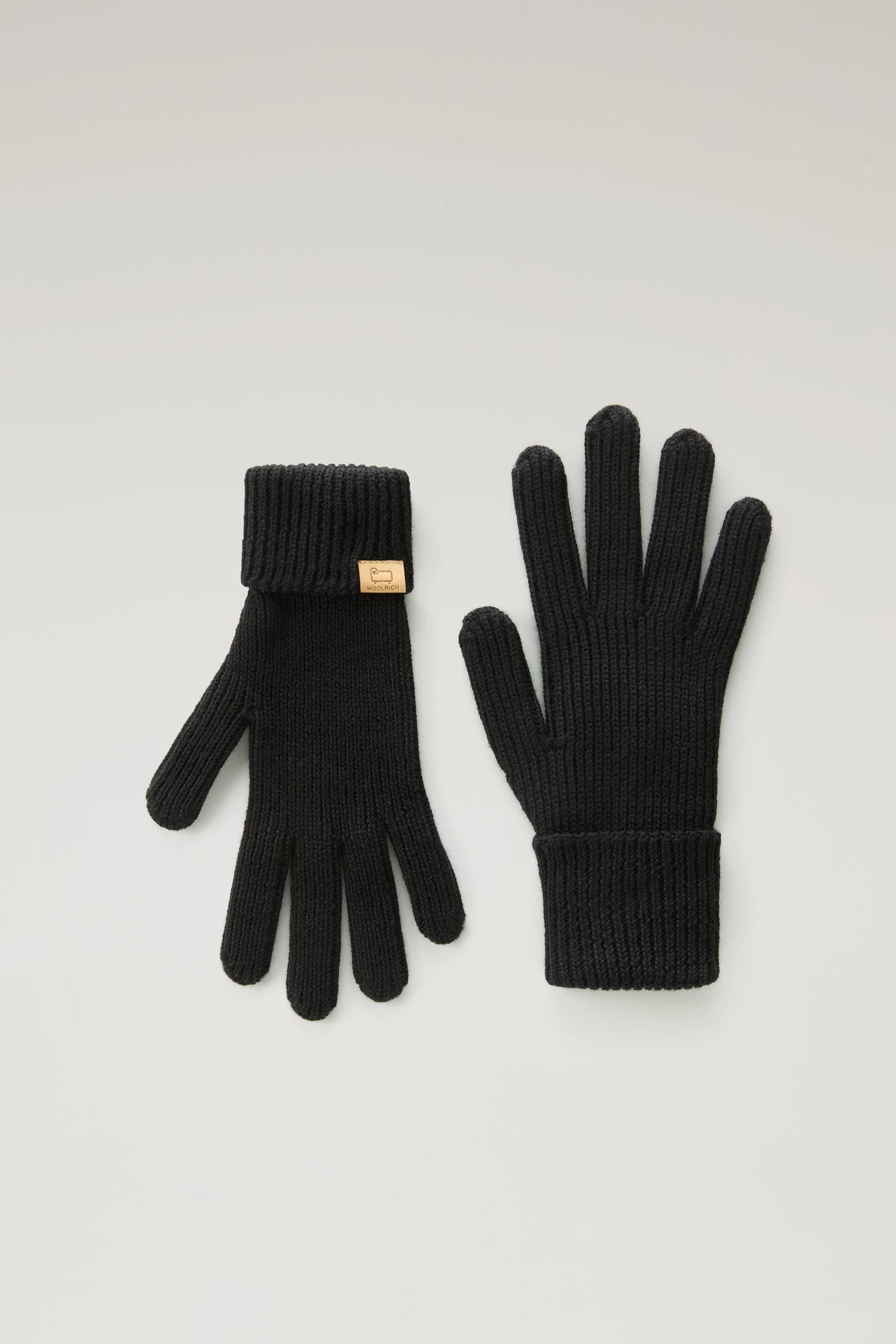MERINO WOOL RIBBED GLOVES