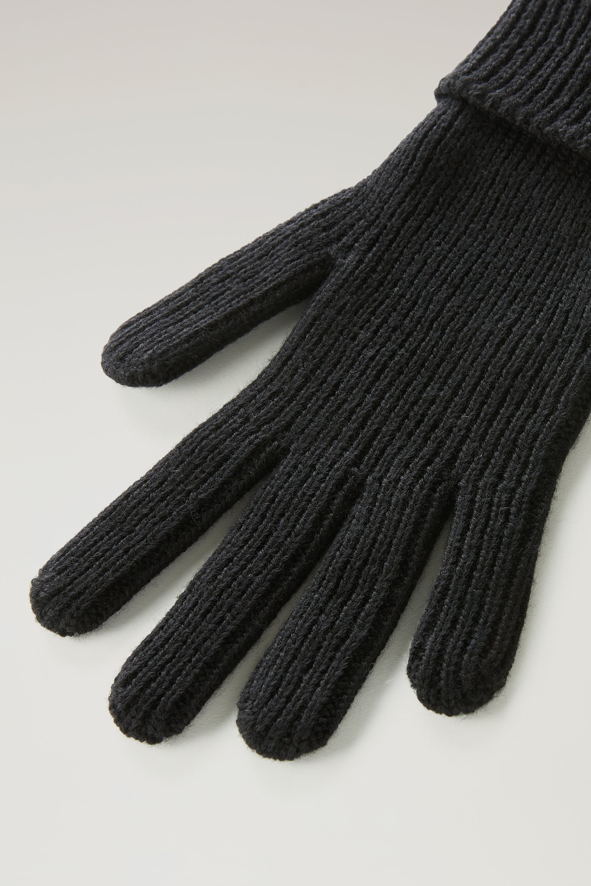 MERINO WOOL RIBBED GLOVES