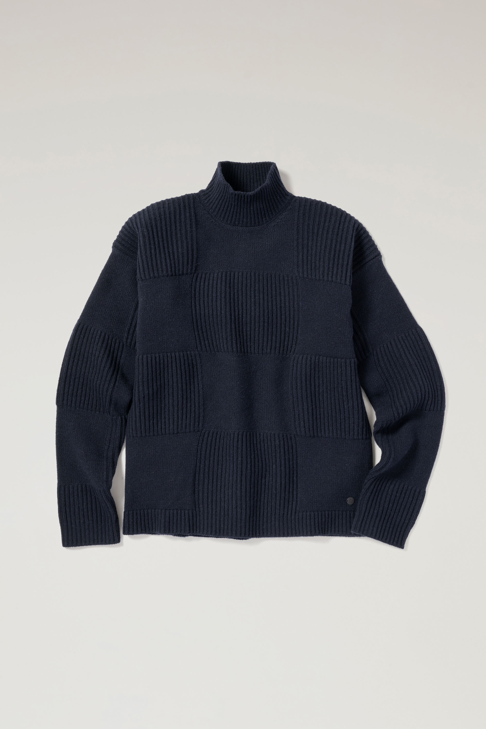 FINE WOOL CHECK TURTLENECK