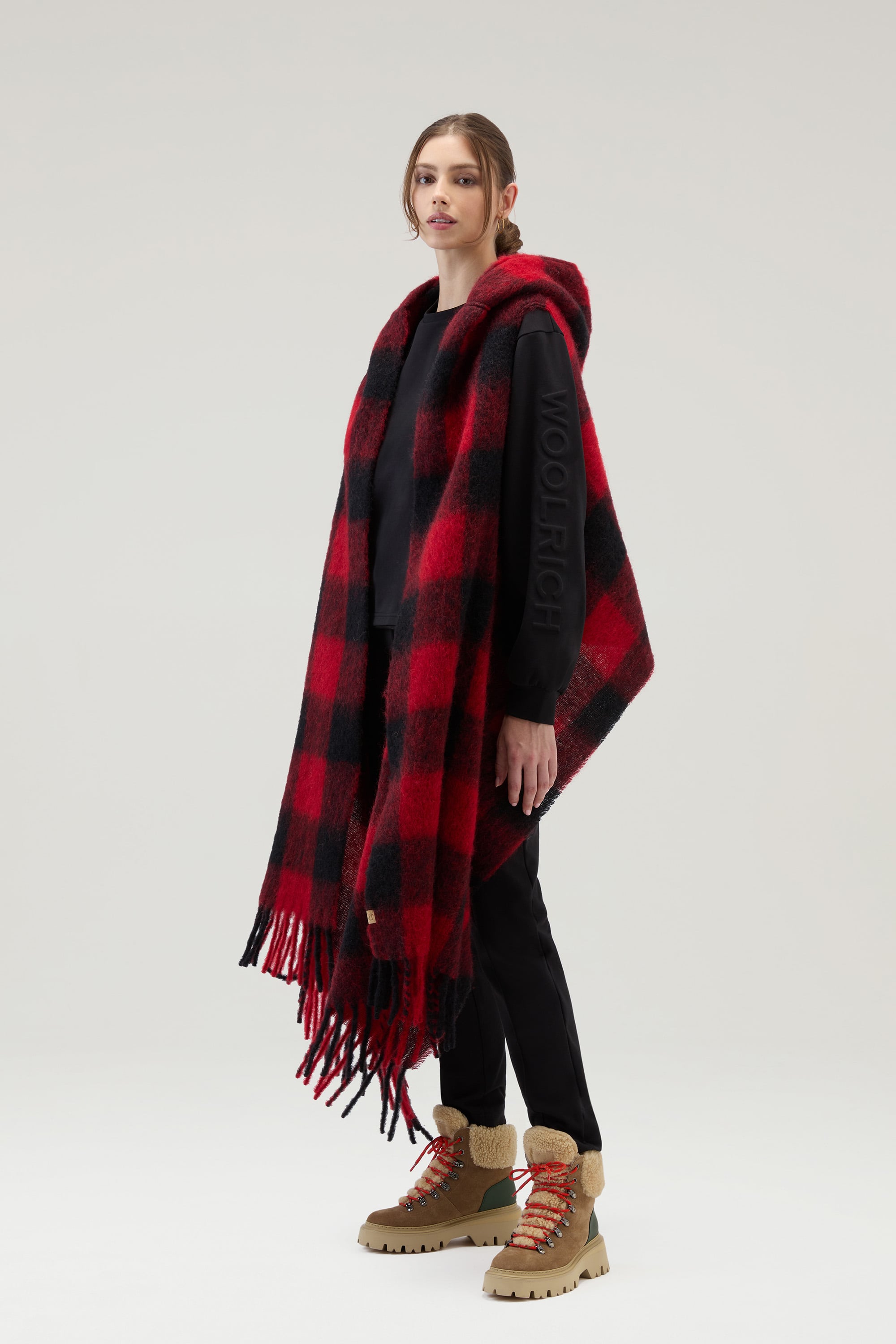 HOODED WOOL CAPE SCARF