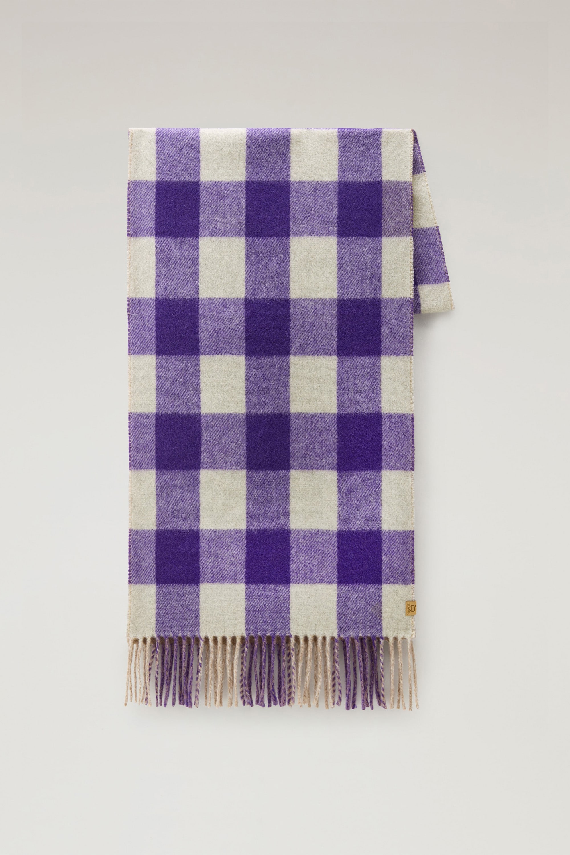 DOUBLE-SIDED WOOL CHECK SCARF
