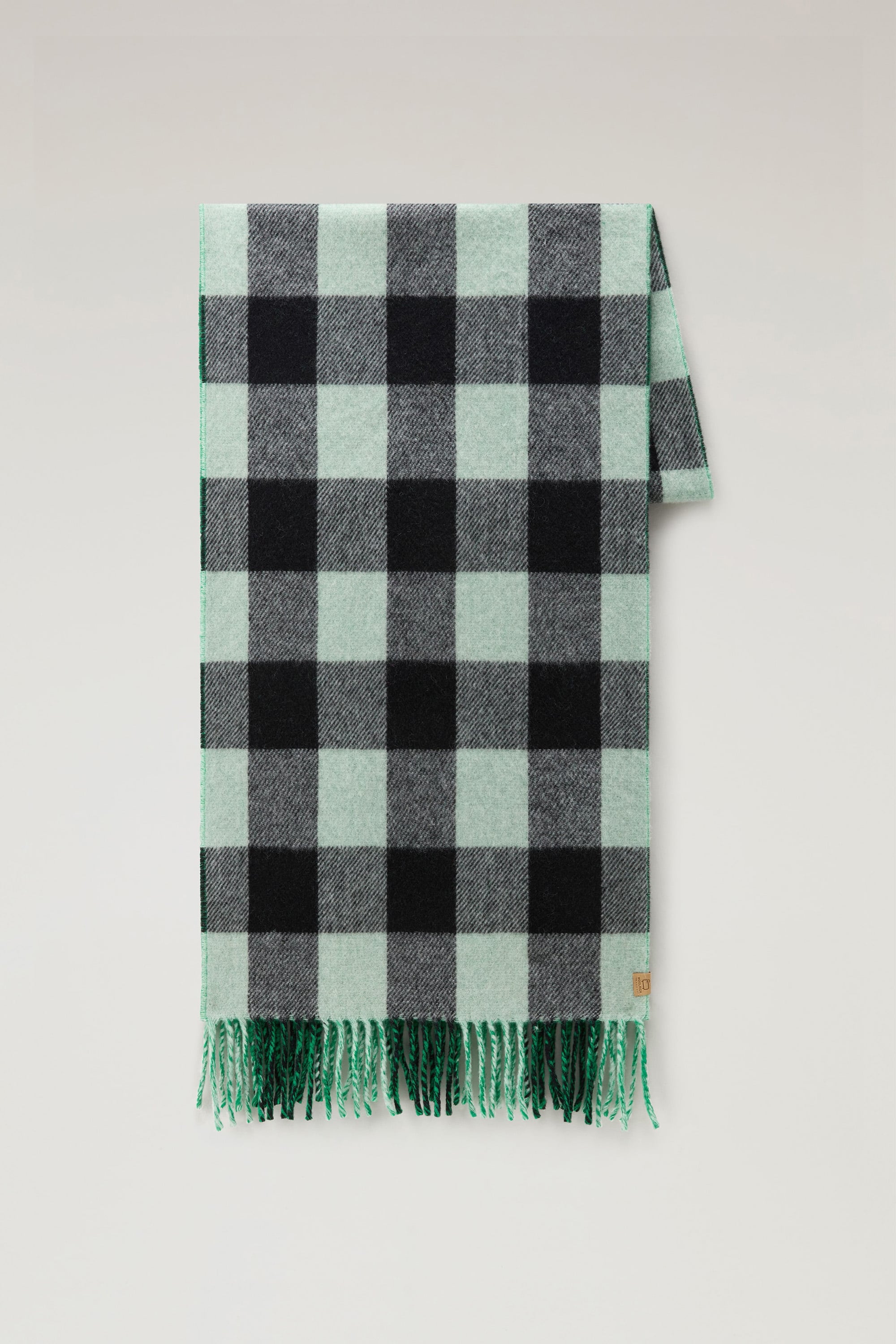 DOUBLE-SIDED WOOL CHECK SCARF