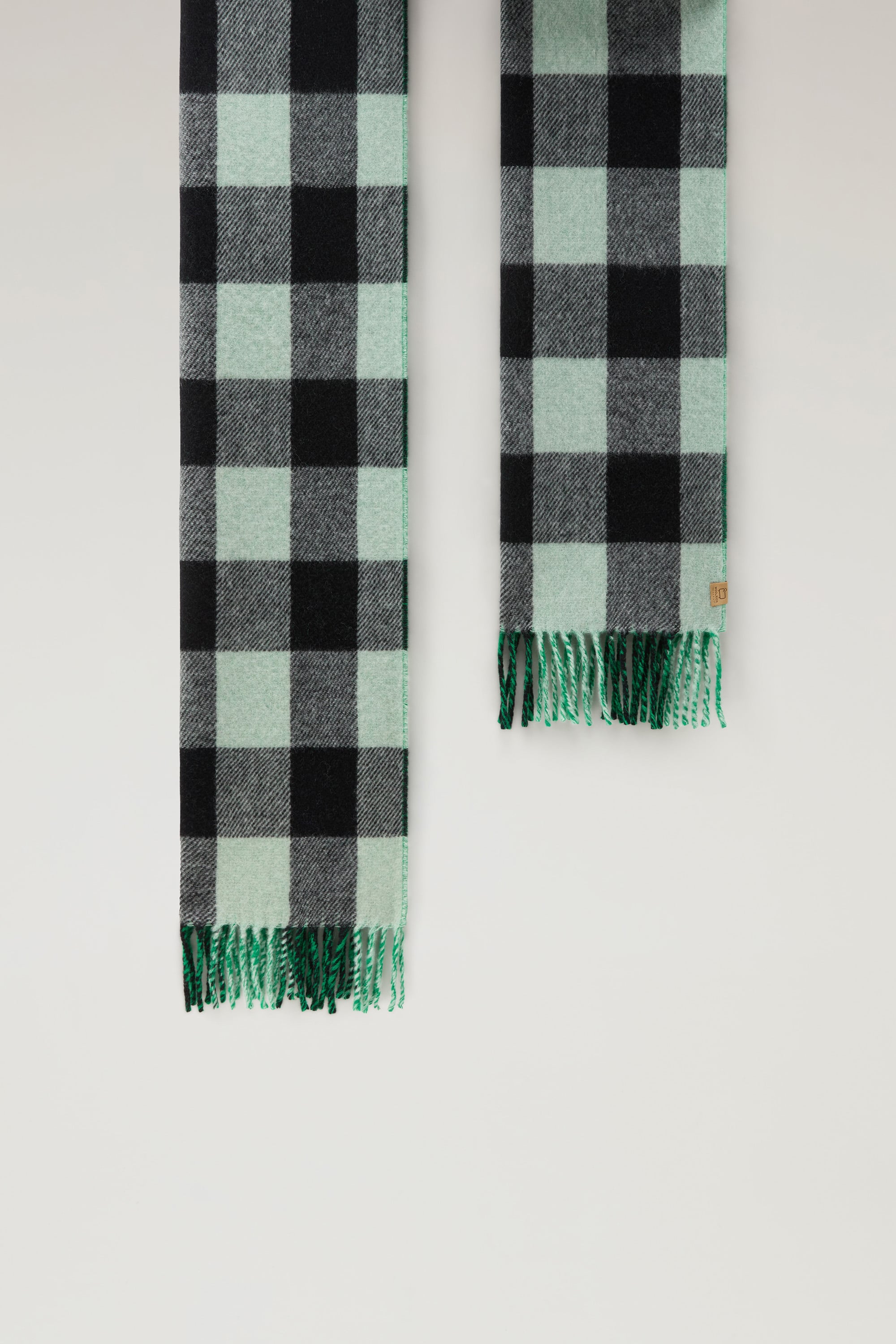 DOUBLE-SIDED WOOL CHECK SCARF