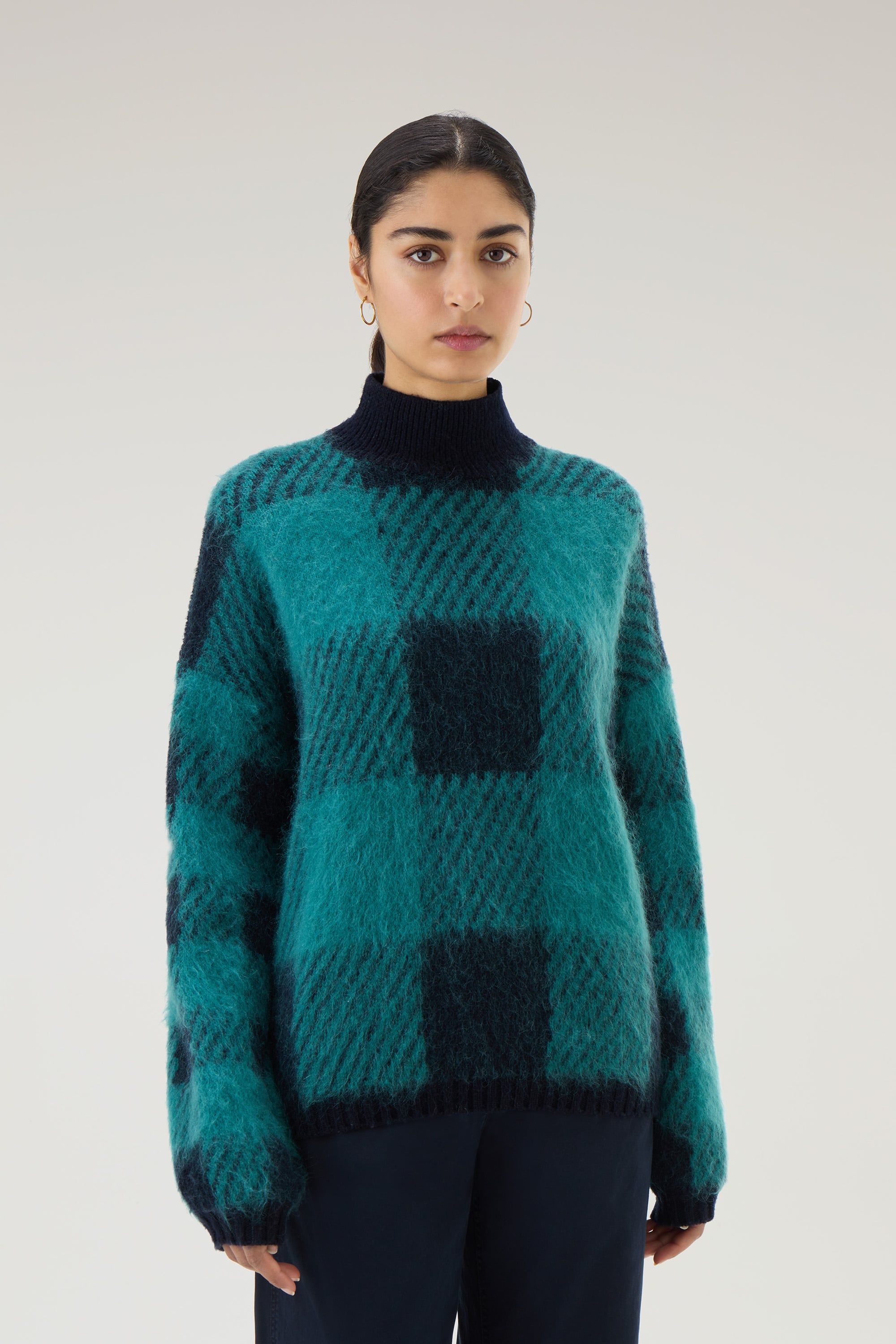 BUFFALO CHECK WOOL TURTLENECK