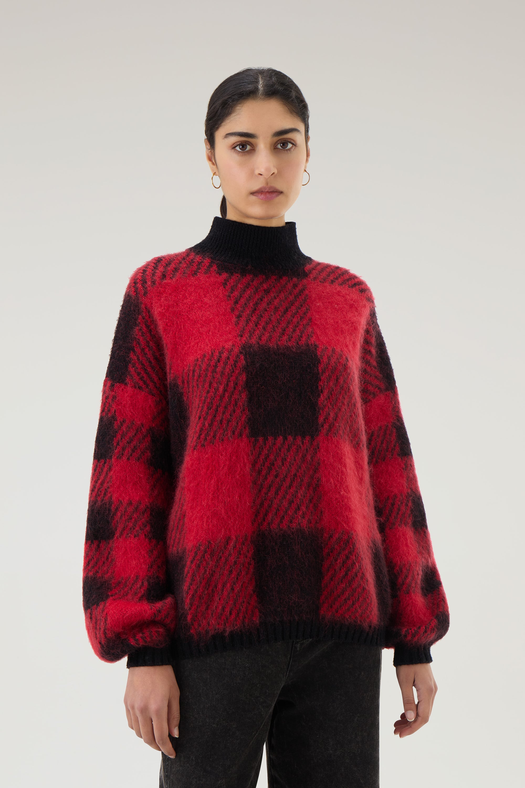 BUFFALO CHECK WOOL TURTLENECK