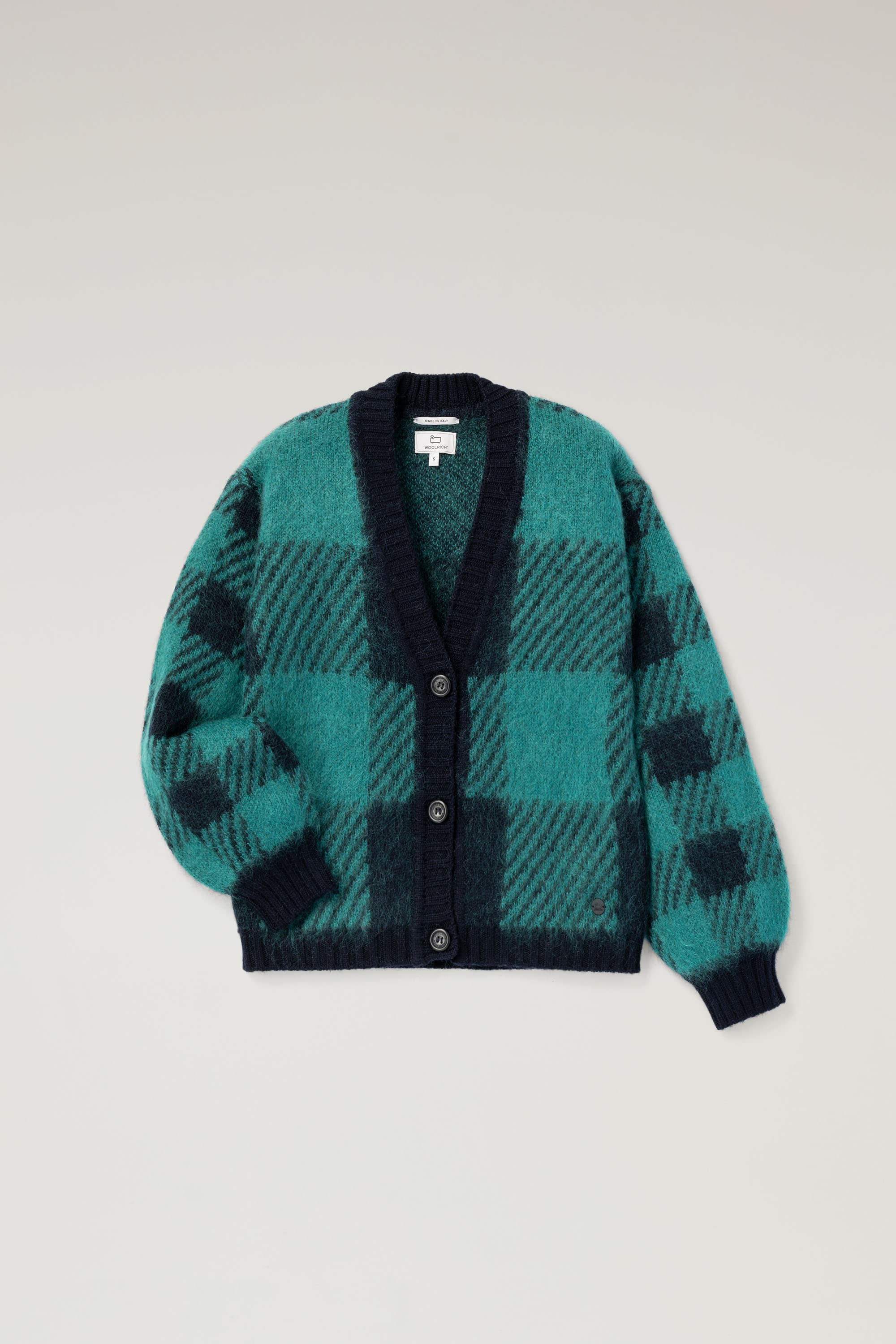 CHECK WOOL CARDIGAN