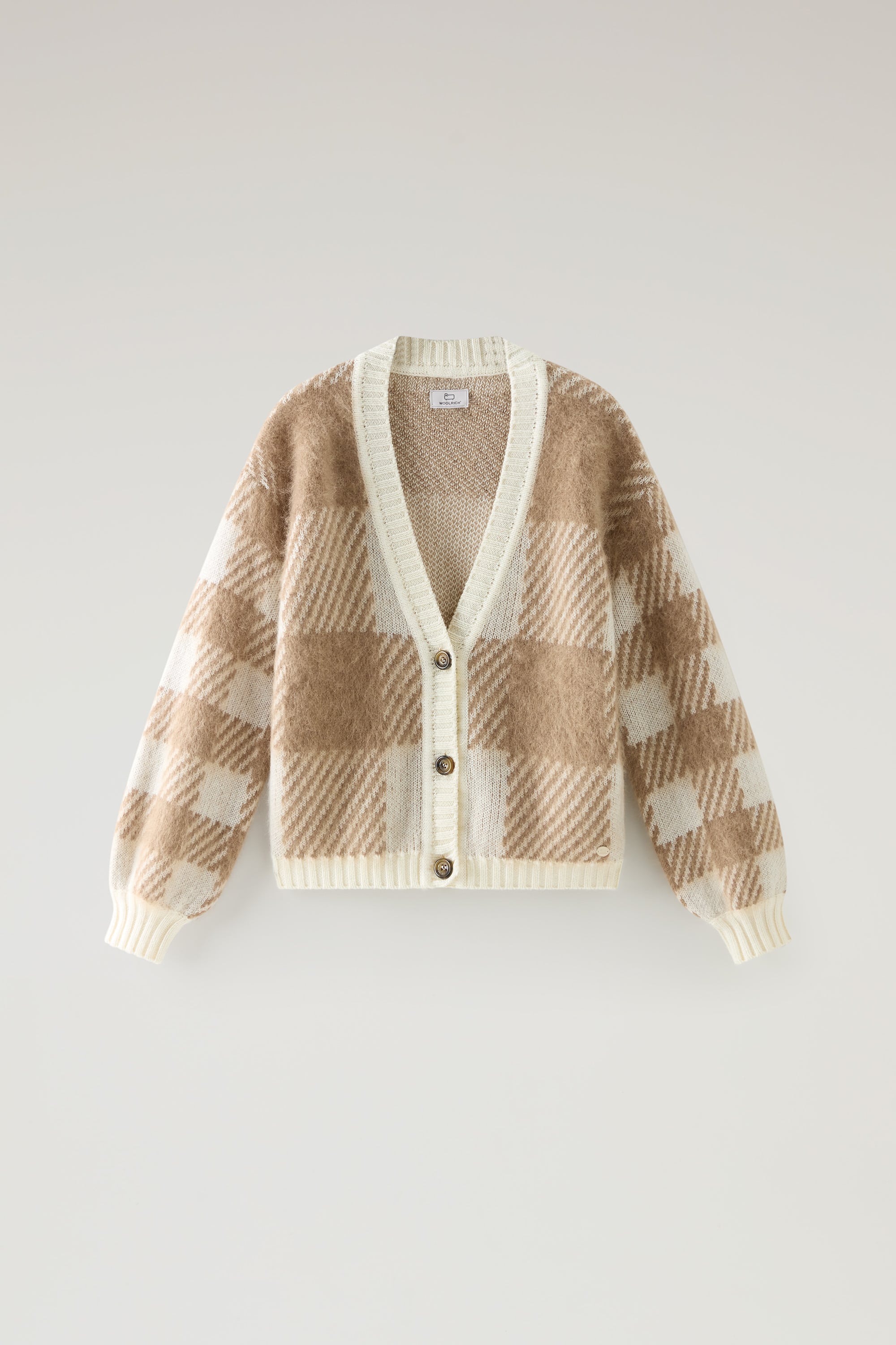 CHECK WOOL CARDIGAN