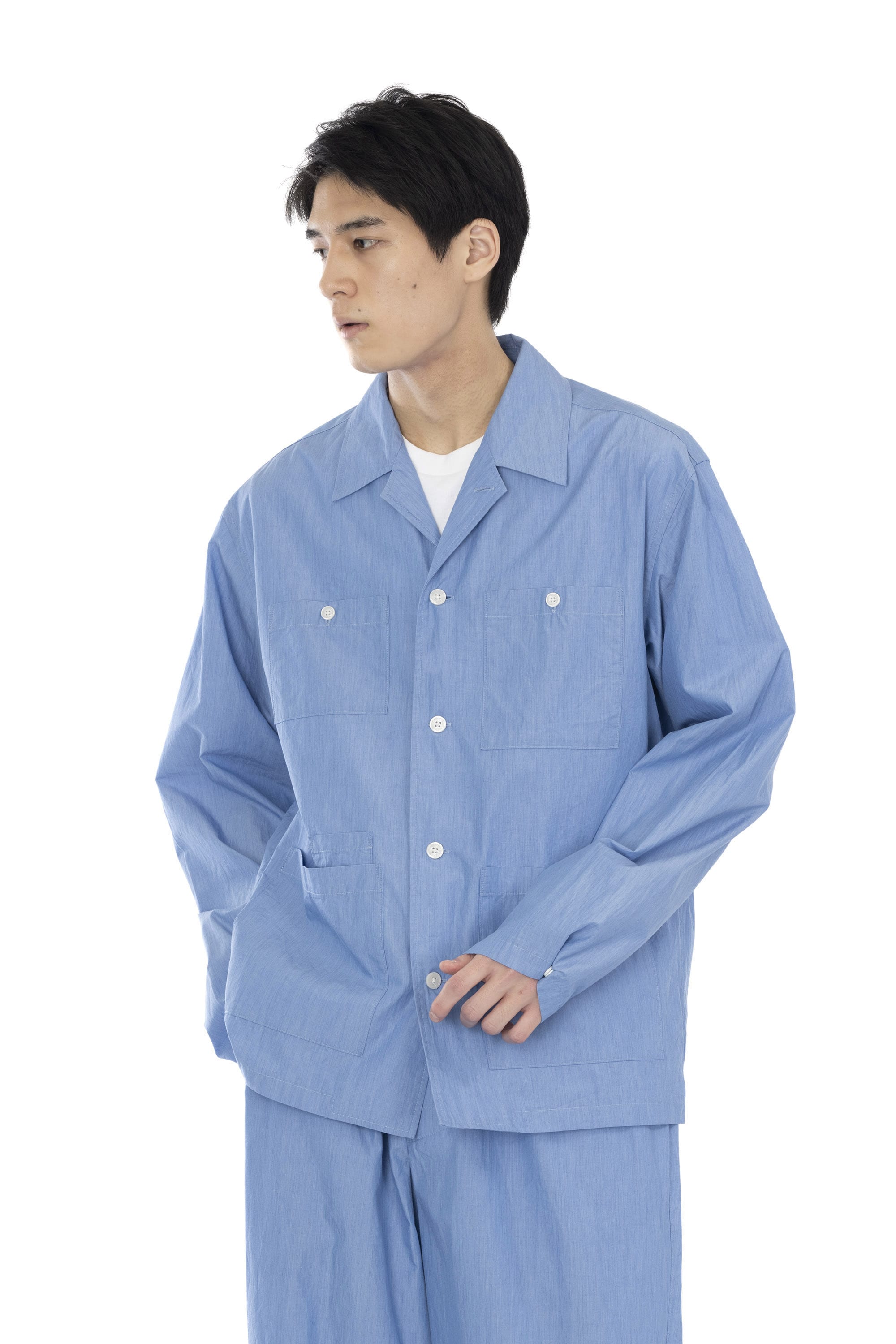 WOOL BLEND PAJAMA OVER SHIRT
