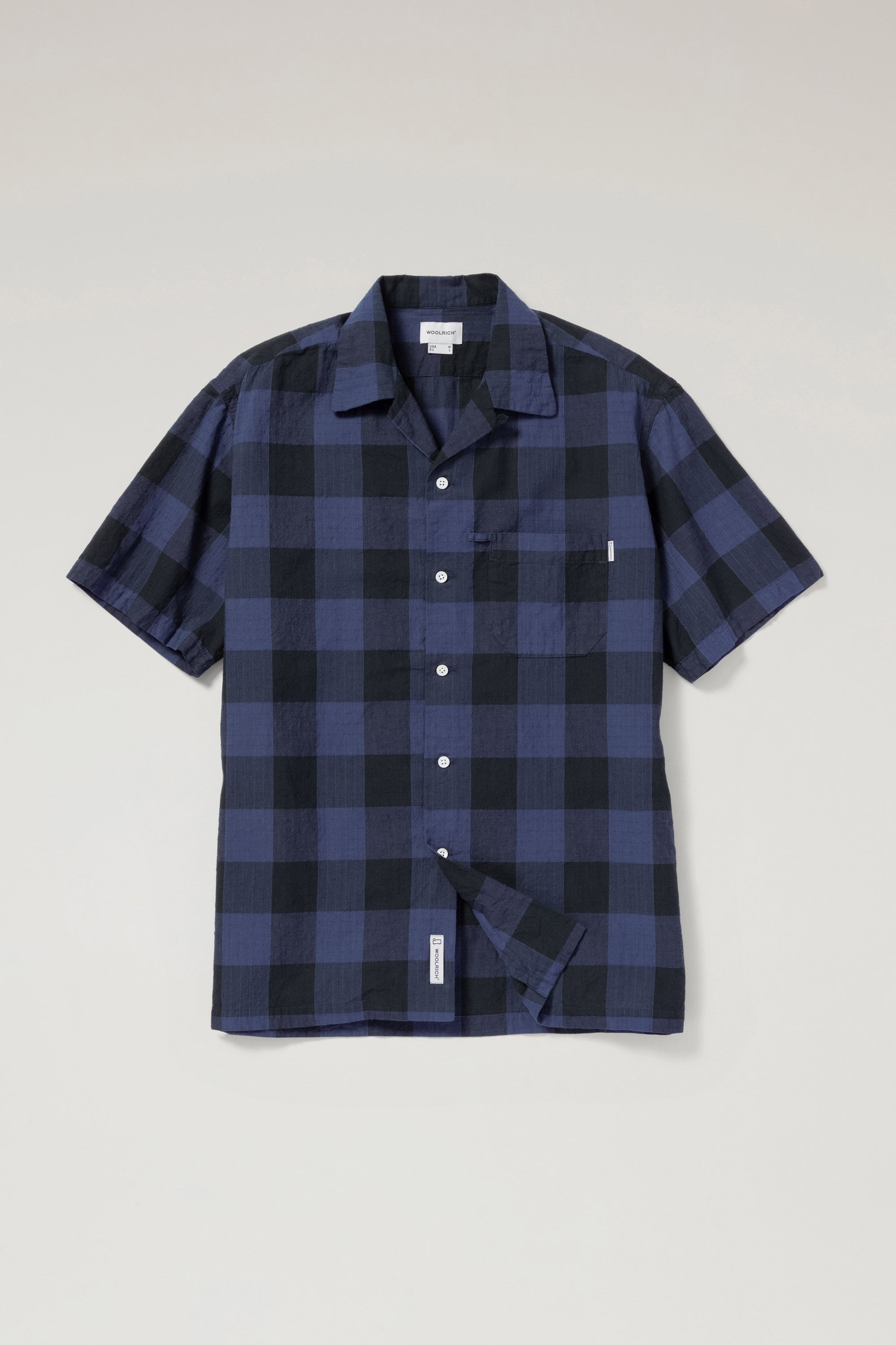SHORT SLEEVE MADRAS CHECK OPEN COLLAR SHIRT