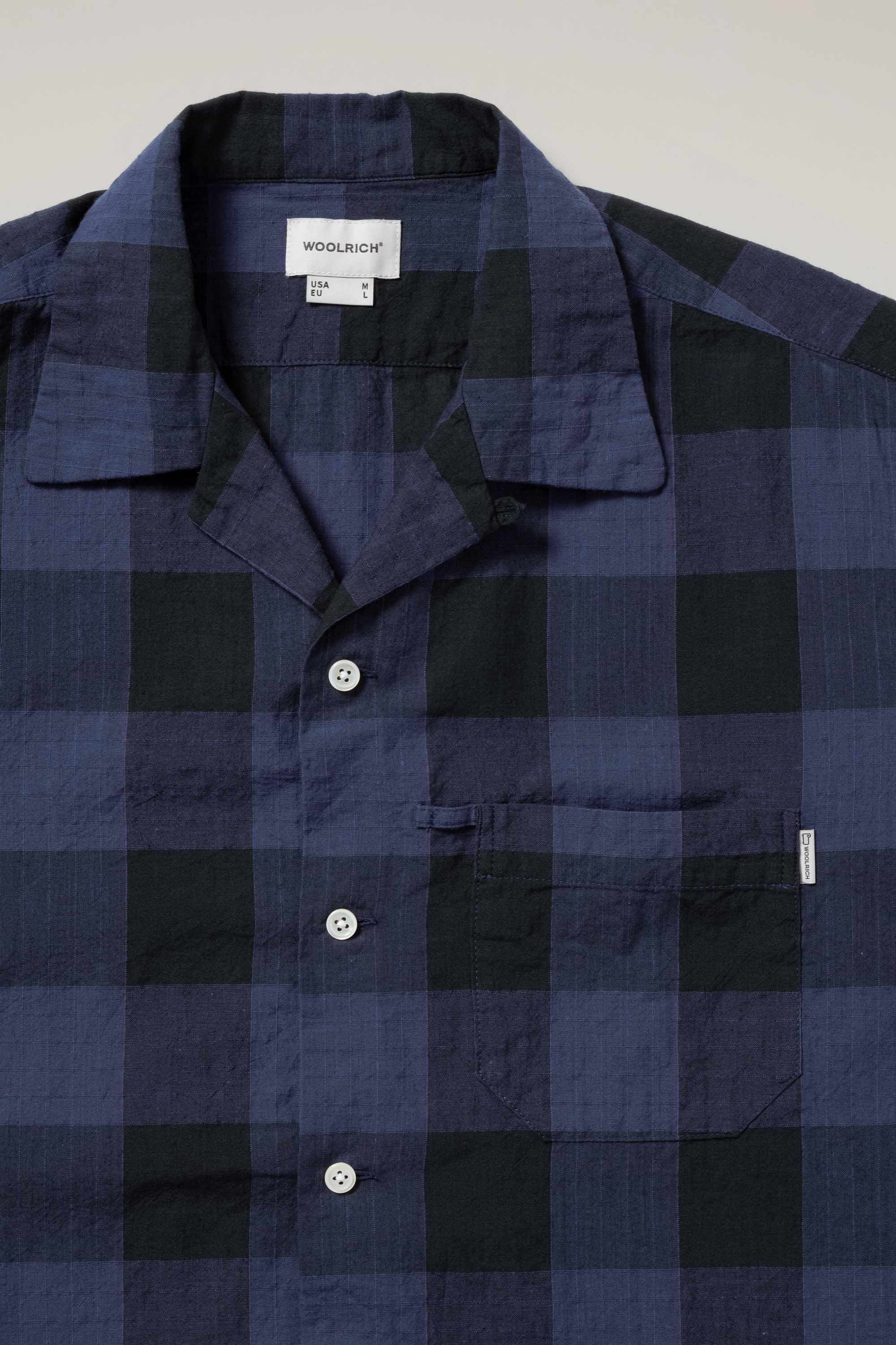 SHORT SLEEVE MADRAS CHECK OPEN COLLAR SHIRT