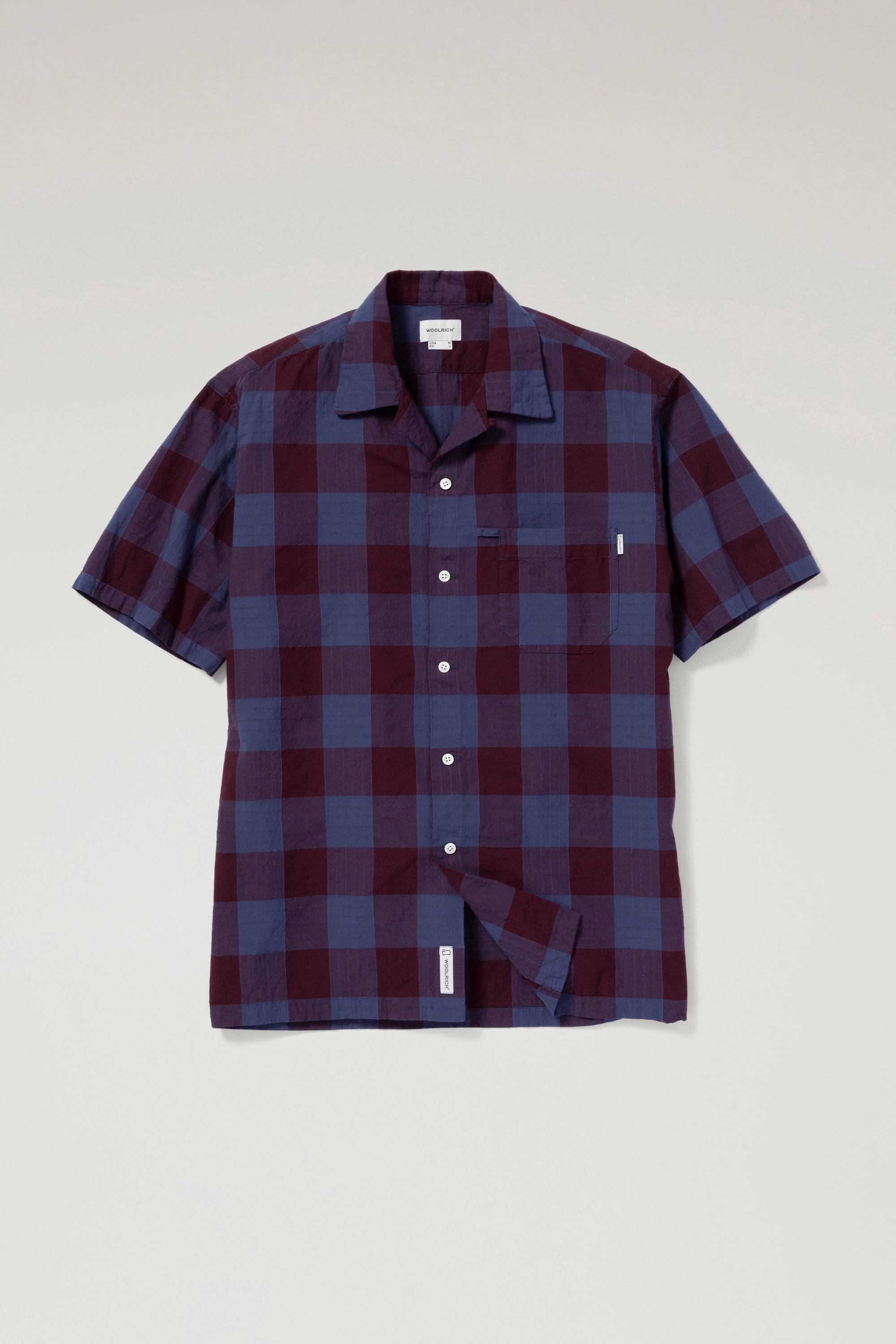 SHORT SLEEVE MADRAS CHECK OPEN COLLAR SHIRT