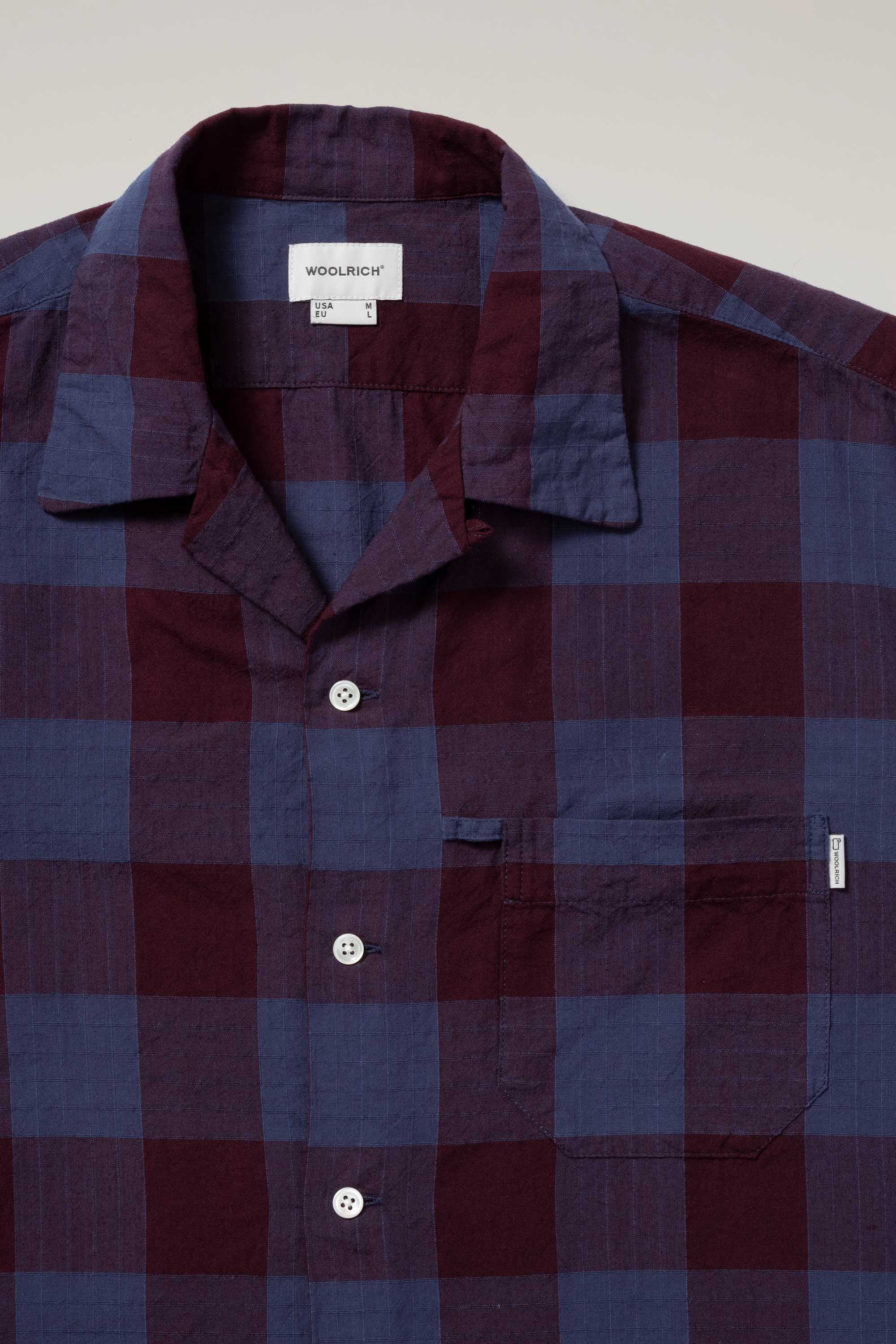 SHORT SLEEVE MADRAS CHECK OPEN COLLAR SHIRT