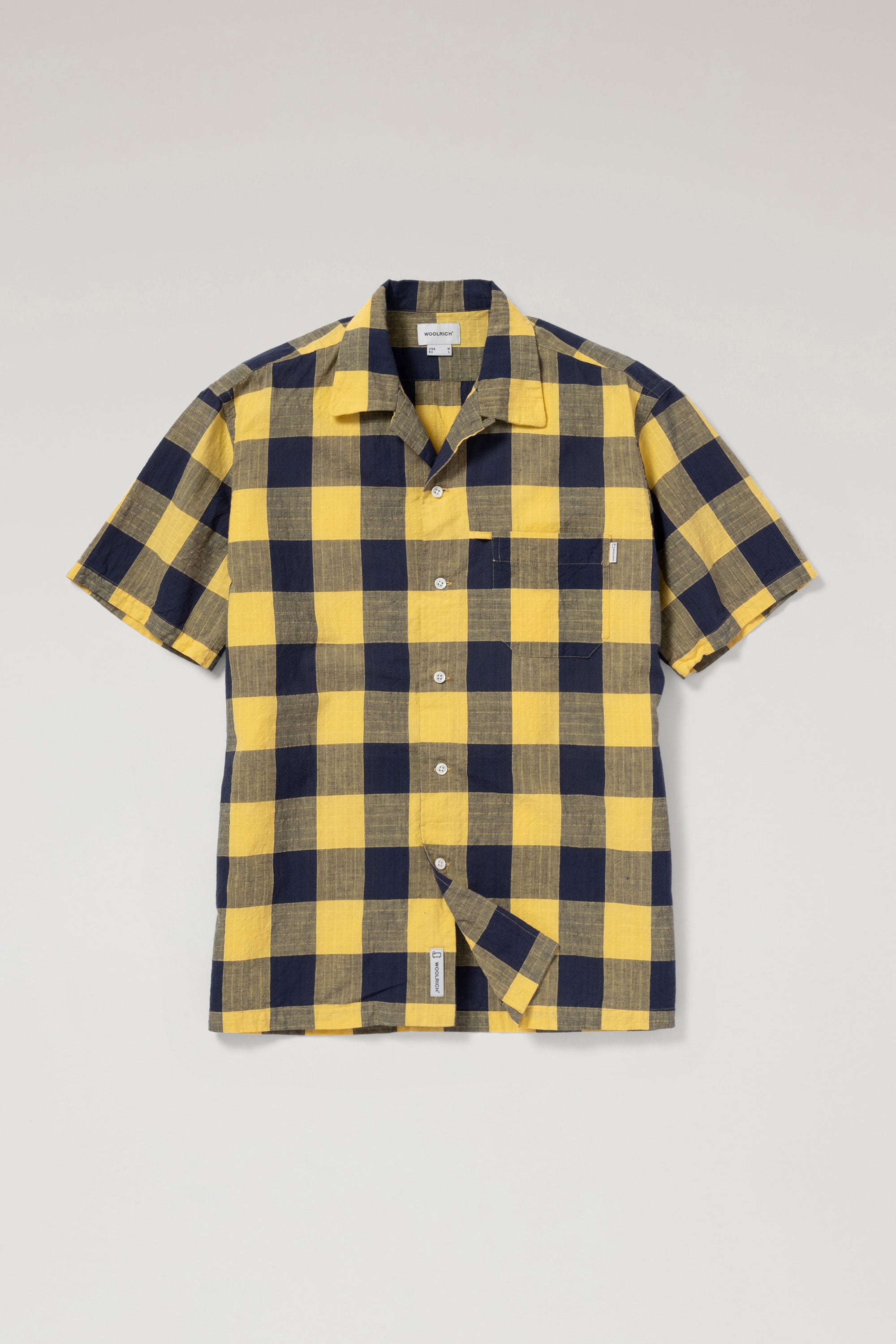 SHORT SLEEVE MADRAS CHECK OPEN COLLAR SHIRT