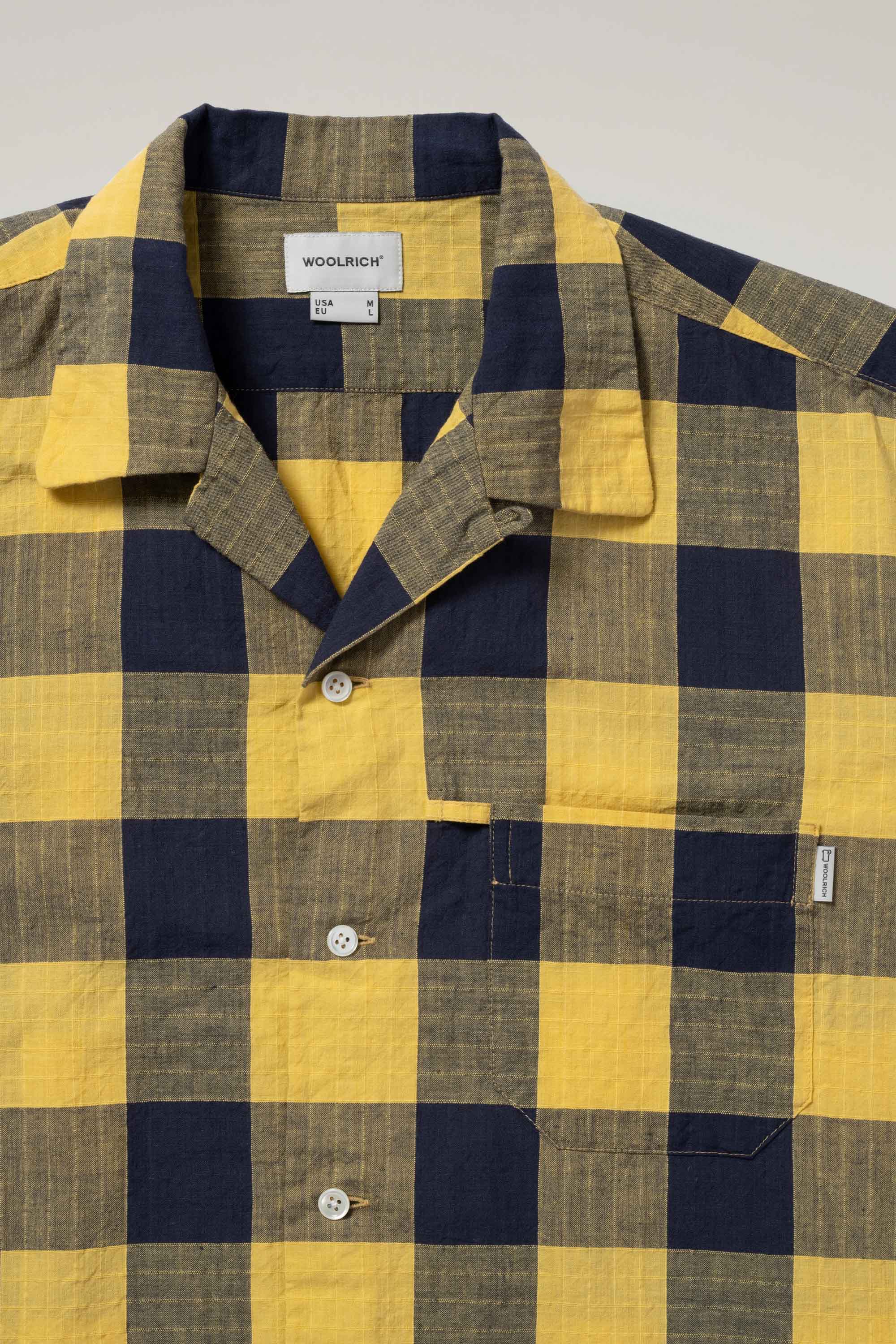 SHORT SLEEVE MADRAS CHECK OPEN COLLAR SHIRT