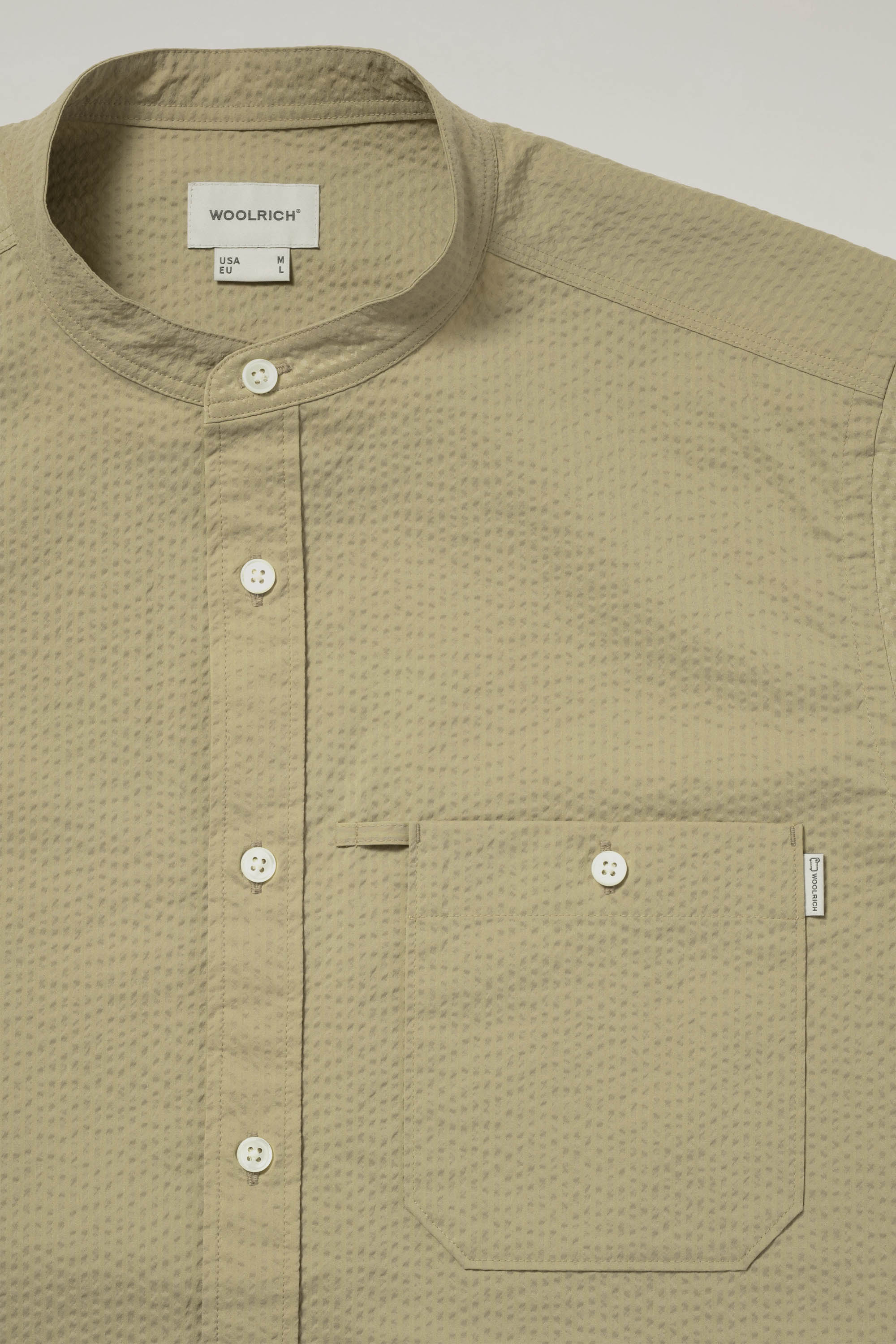 SEERSUCKER BAND COLLAR SHIRT