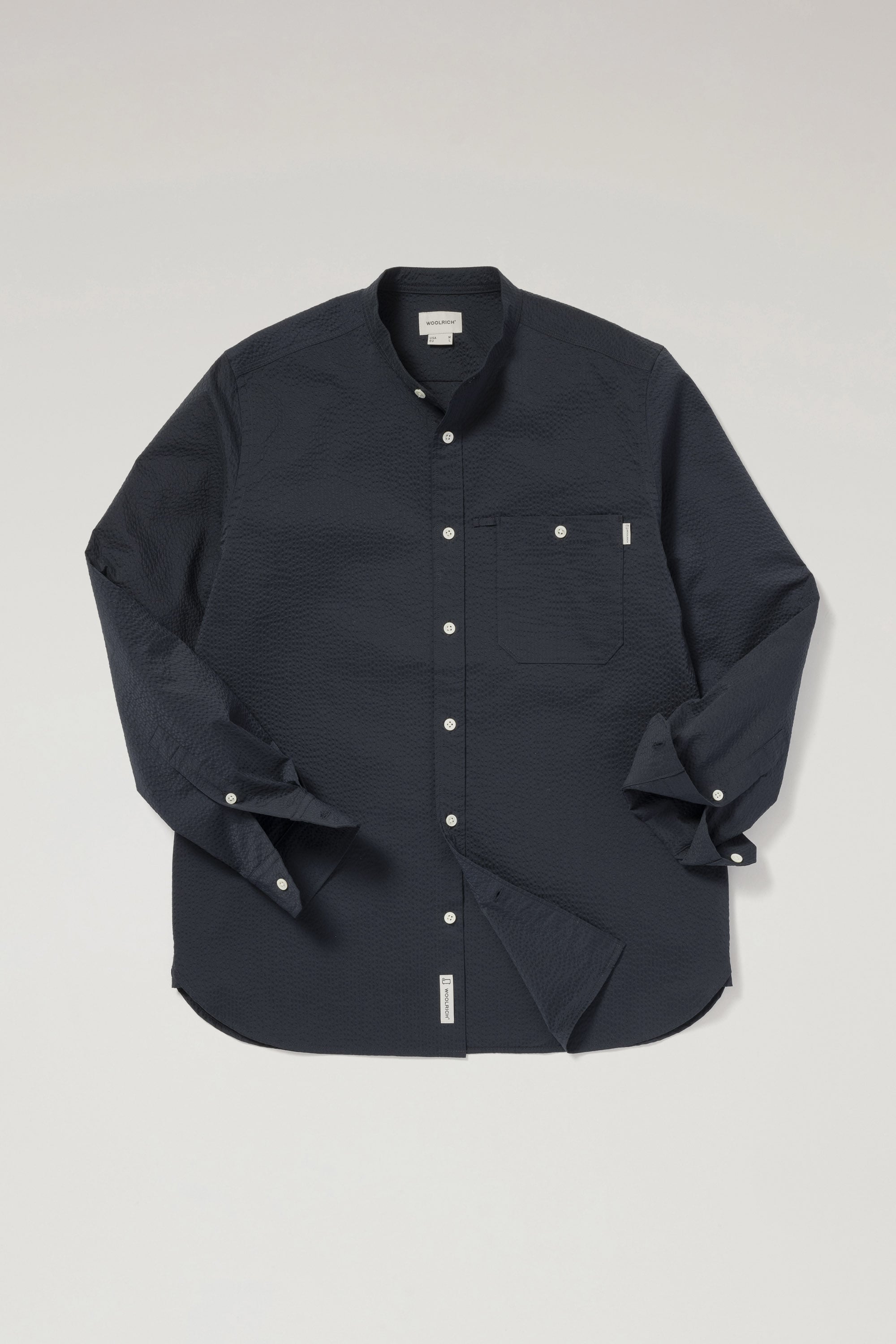 SEERSUCKER BAND COLLAR SHIRT