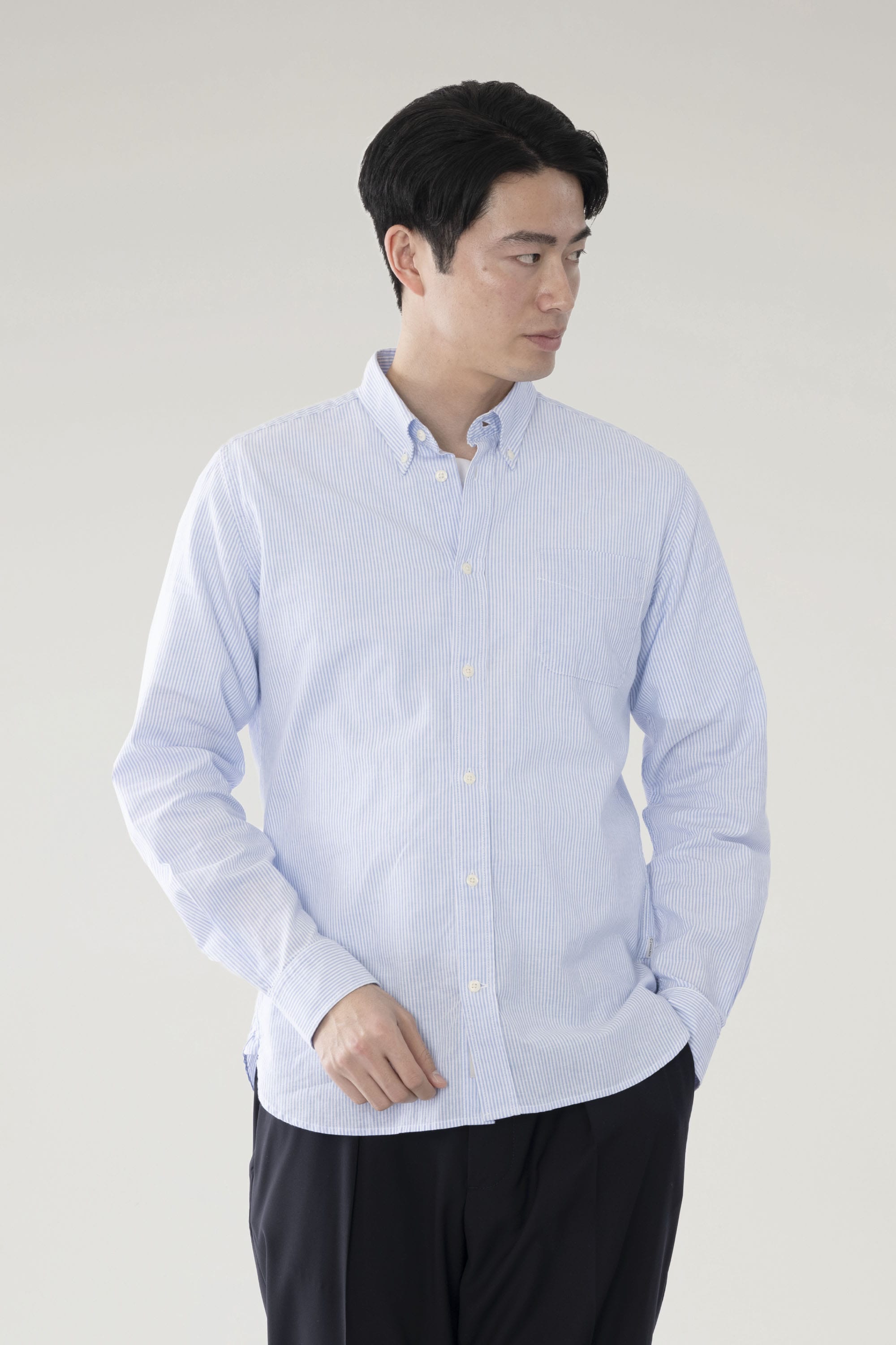 COTTON LINEN STRIPE SHIRT
