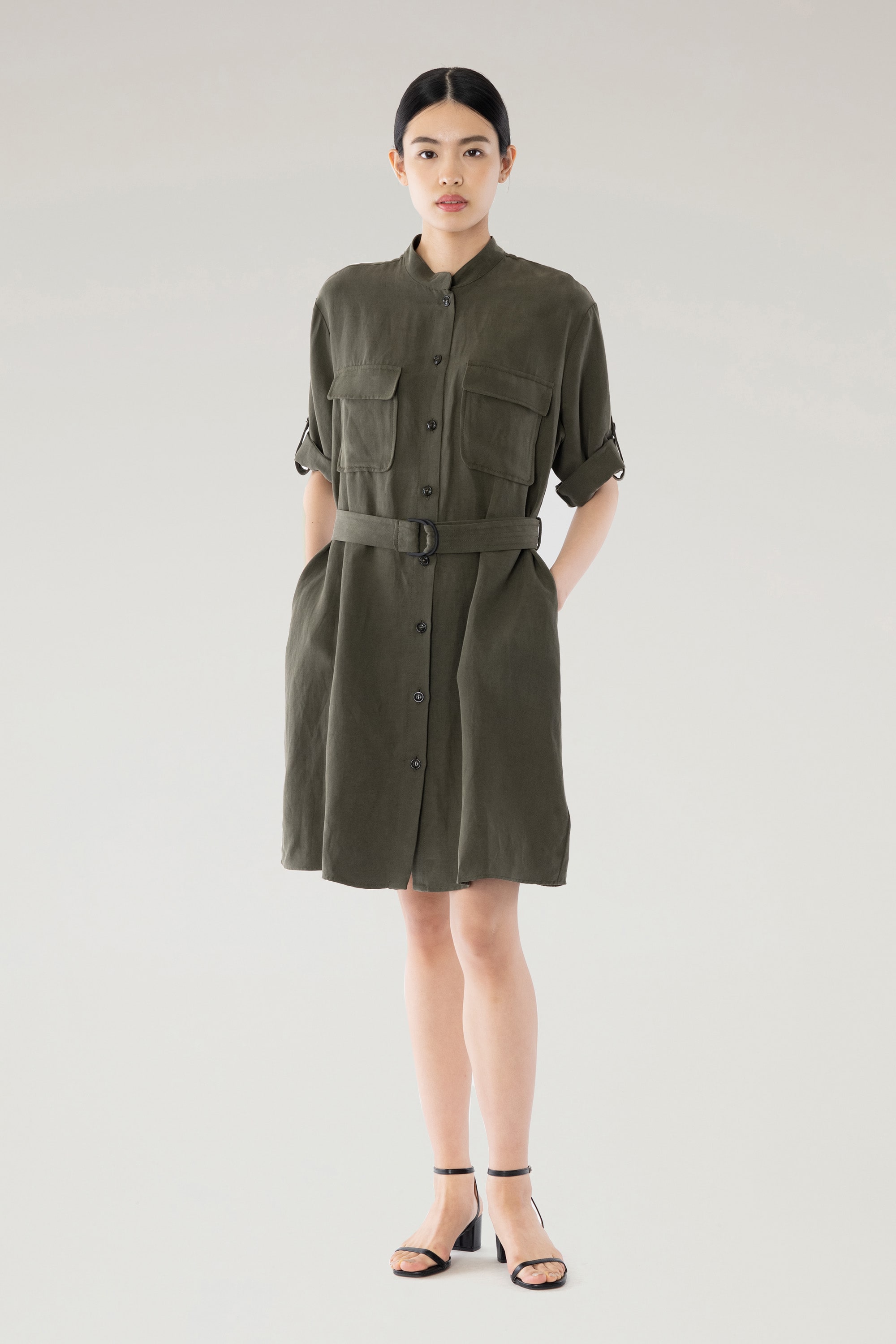 BELTED UTILITY DRESS