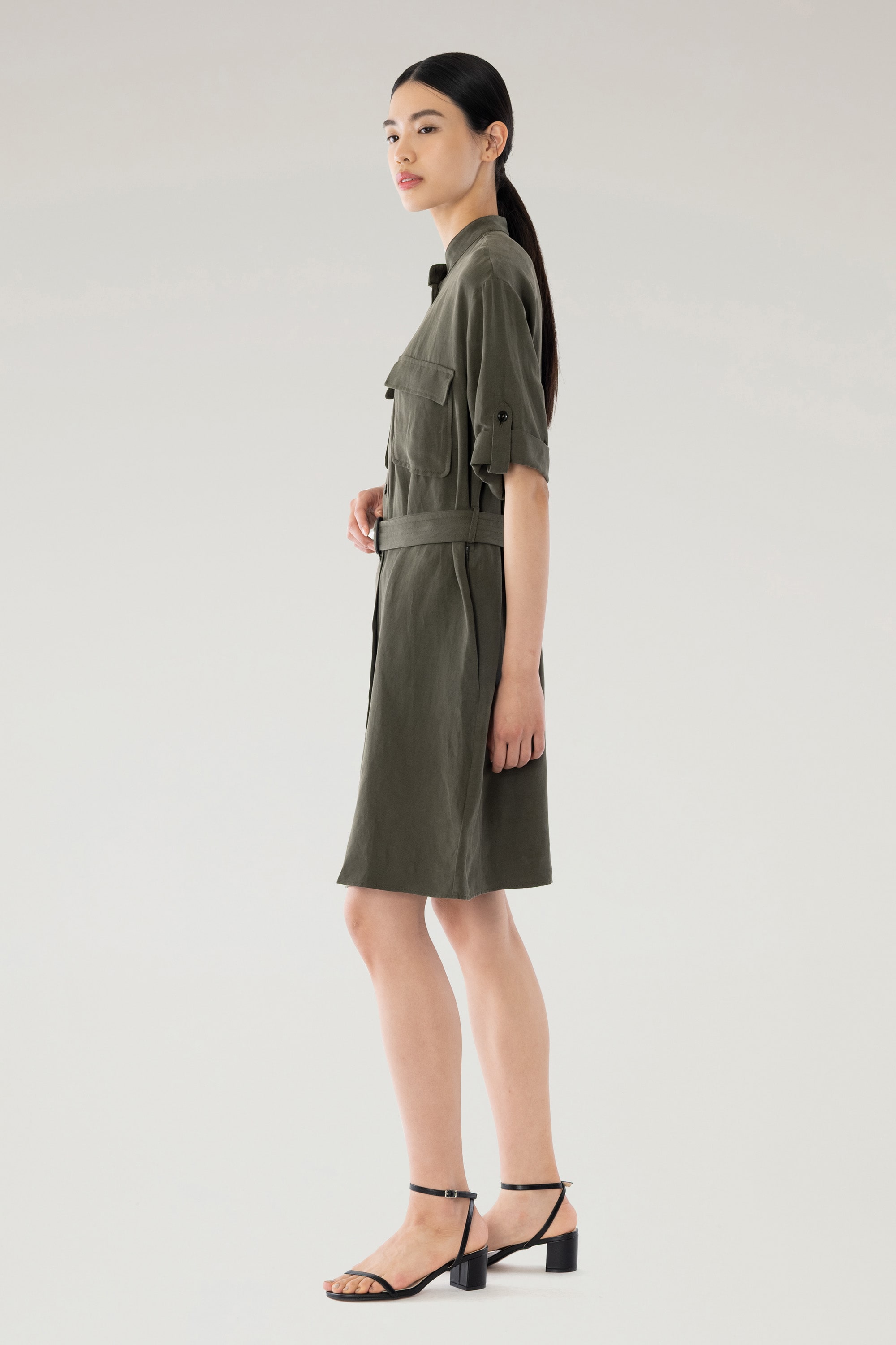 BELTED UTILITY DRESS