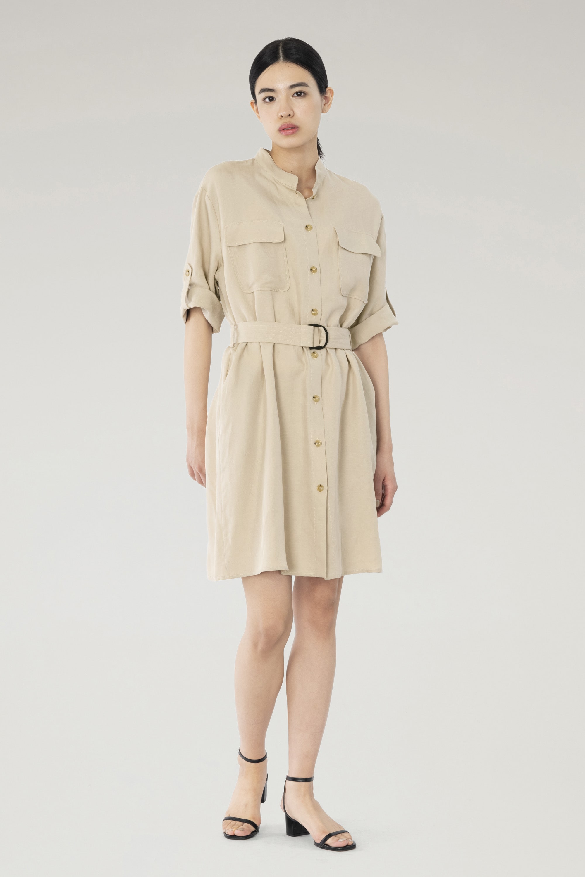 BELTED UTILITY DRESS