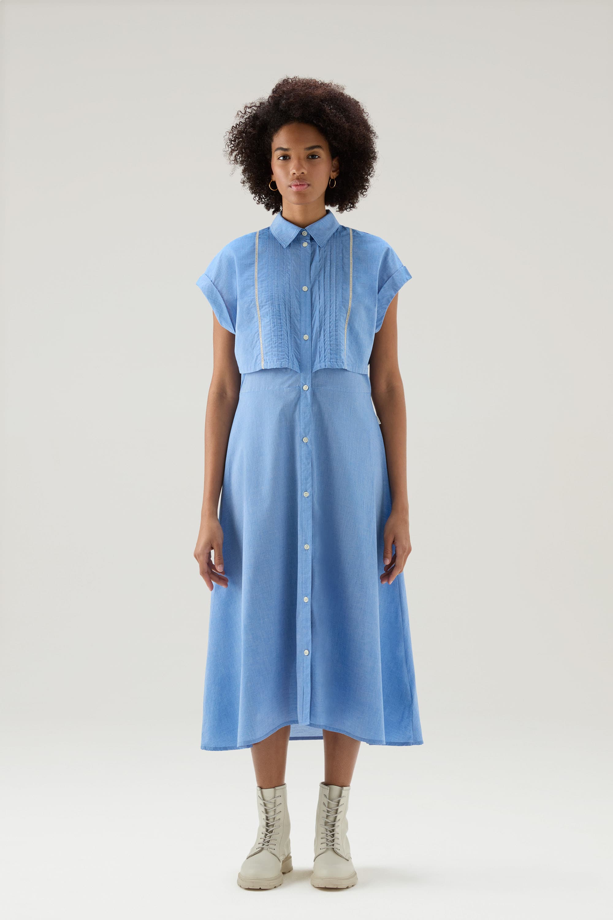 【先行予約】PINTUCK CHAMBRAY DRESS