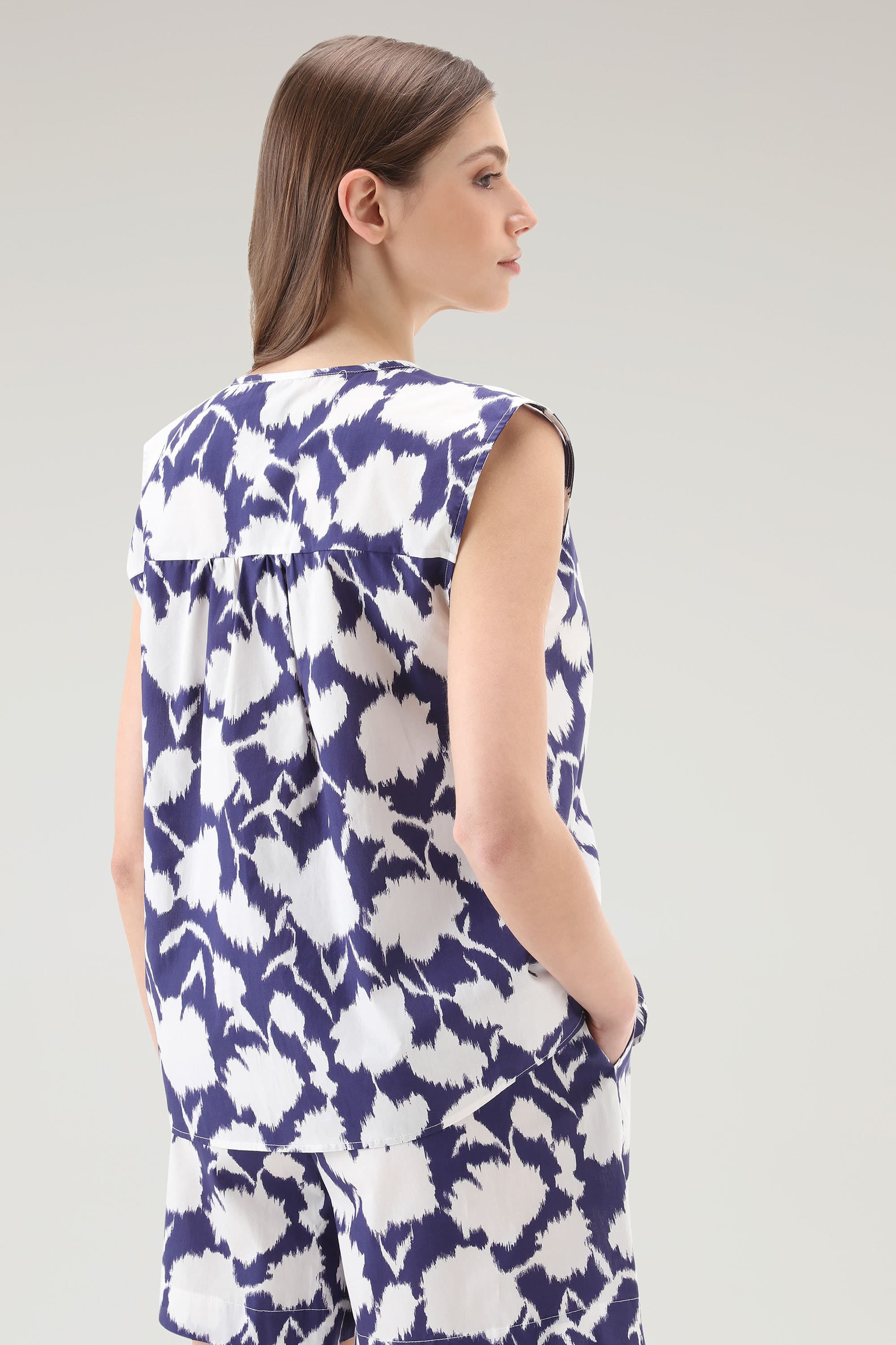 PRINTED POPLIN BLOUSE