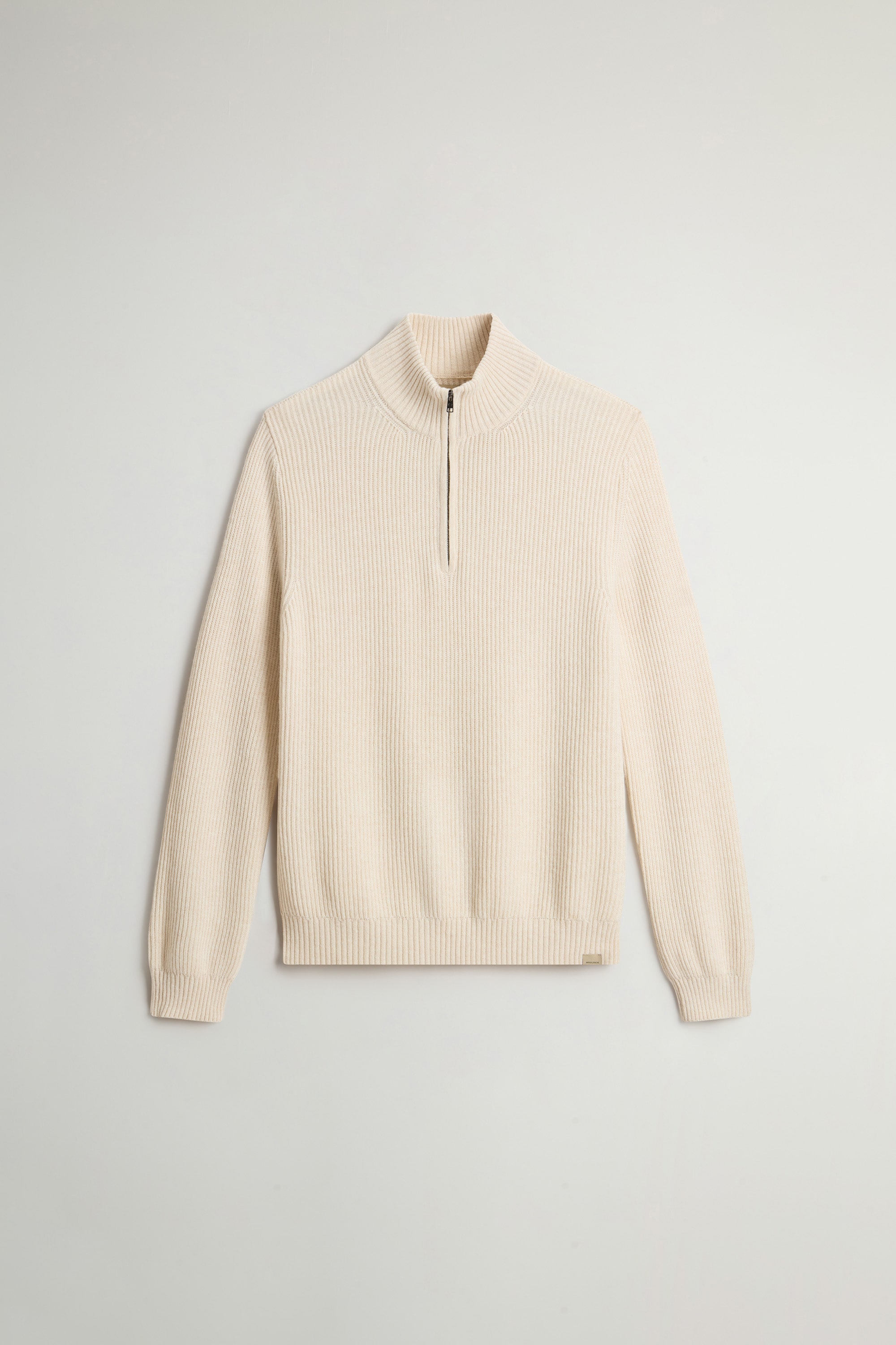 WOOL CASH RIBBED HALF-ZIP