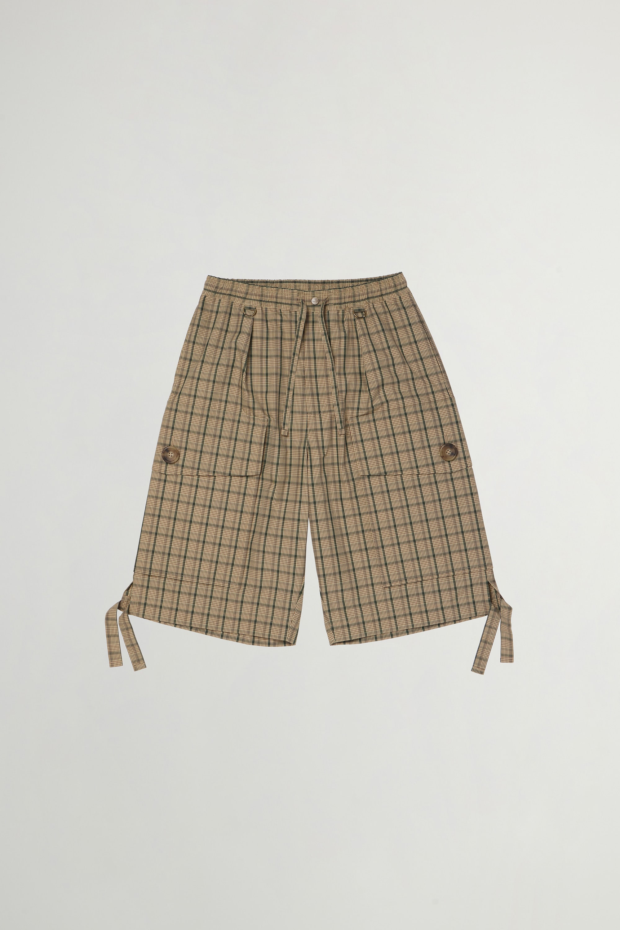 マドラスチェック カーゴ チョップドショーツ